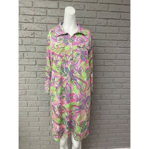 Stella Parker Collection Women Multicolored Shirt Dress Size M